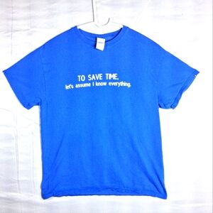 Kids Gildan Size 8 Blue Novelty Heavy Cotton Tee